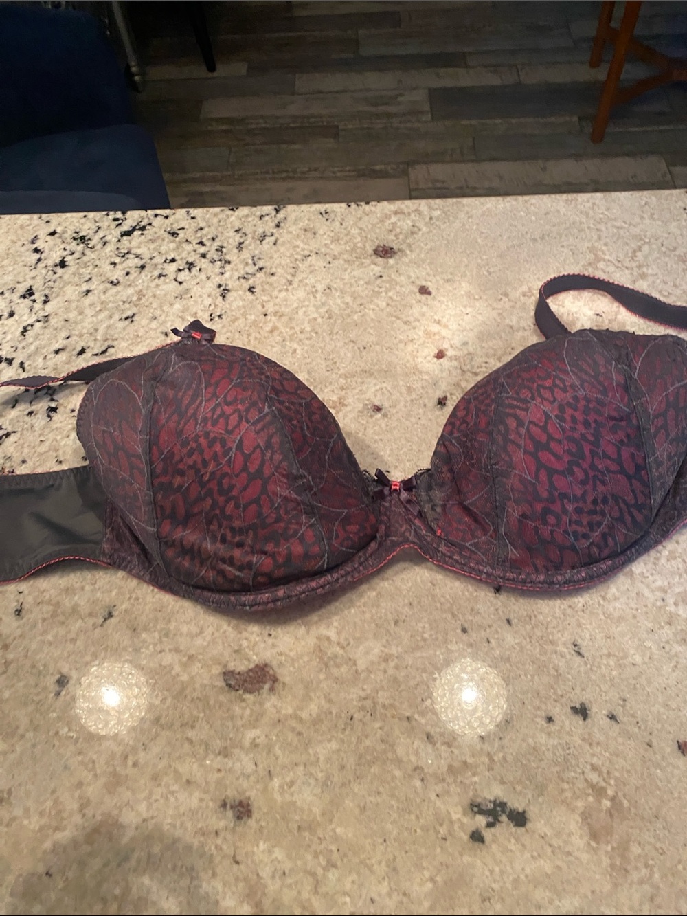 Freya pink and dark gray Patterned Bra